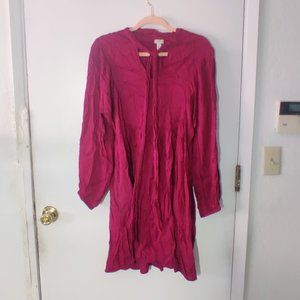 Long Sleeve Magenta Mini Dress with Necktie - size XL from Target